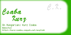 csaba kurz business card